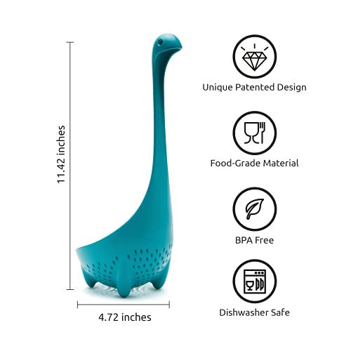 Ototo Mamma Nessie Colander Spoon - Vegetable & Fruit Kitchen Strainer - Cooking Gadgets Pasta & Noodle Strainers For Kitchen - Small Kitchen Strainer - Dishwasher Safe & Food Grade Colander Strainer #TOP1