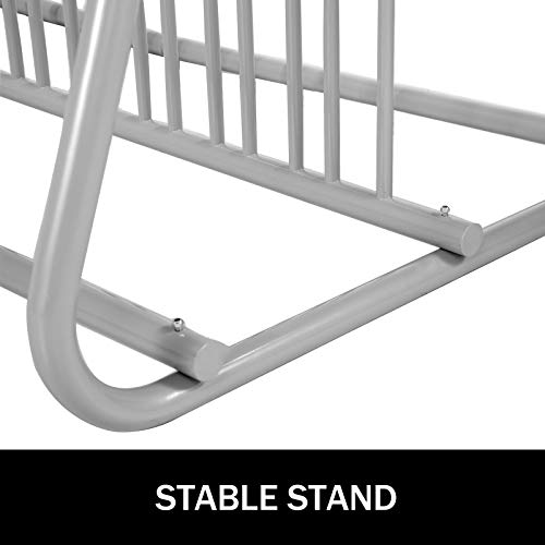 BestEquip 10 Holders Floor Bike Rack, 59\" Length All-Steel Grid Bike Rack, 10-Bike Capacity Dual-Side Storage Stand for Garages Streets Yards Bike Events