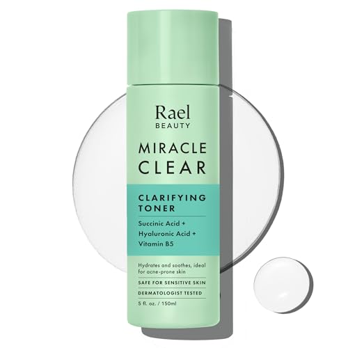Rael Miracle Clear Facial Cleanser – Makeup Remover, Daily Face Wash, Gentle Deep Pore Cleansing Korean Skin Care for Oily & Combination Skin (Exfoliating Cleanser, 5.1 fl. oz)