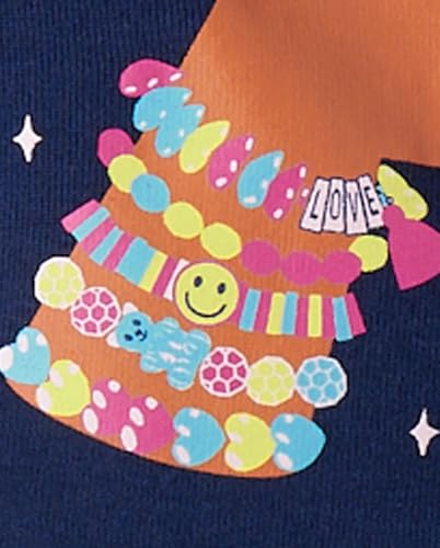 Image of The Children's Place Girls' 100% Cotton Short Sleeve Top and Pants,2 Piece Pajama Set