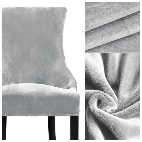 Lellen 277XF Velvet Stretch Wingback Chair Cover Slipcover thumb #3