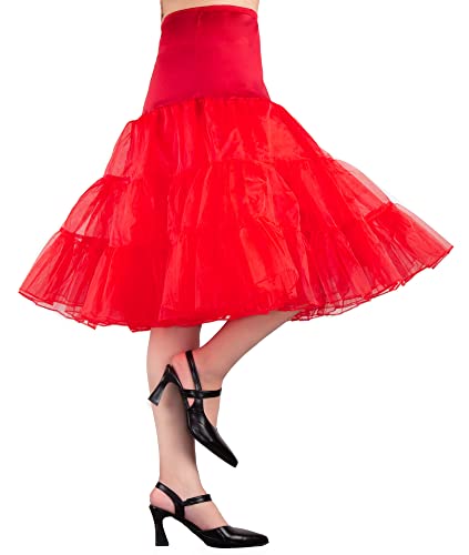 Image of 1950s Vintage Knee Length Crinoline Petticoats For Women Tulle skirts for under dresses 50s Clothing