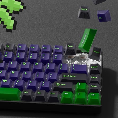 Womier PBT Jelly Keycaps Purple, Custom Keyboard Keycaps 60 75 10...