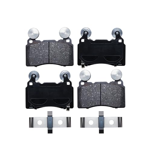 Image of Detroit Axle - Front Ceramic Brake Pads with Hardware Set Replacement for Chevrolet Camaro CT6 ELR - 4pc Set