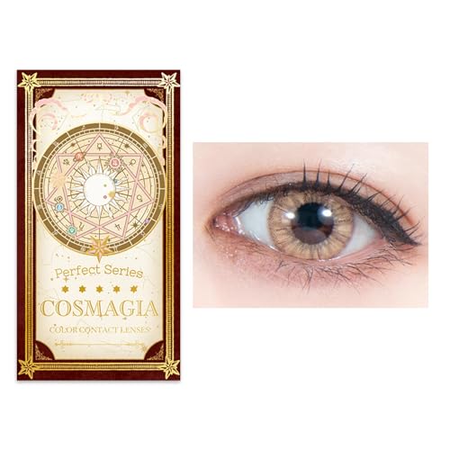 パーフェクトシリーズ コスマギア 度なし (1箱6枚) コスプレ カラコン 茶色 ヘーゼル ブラウン【PC09 眠る金貨 ±0.00】 - Perfect Series - 商品画像