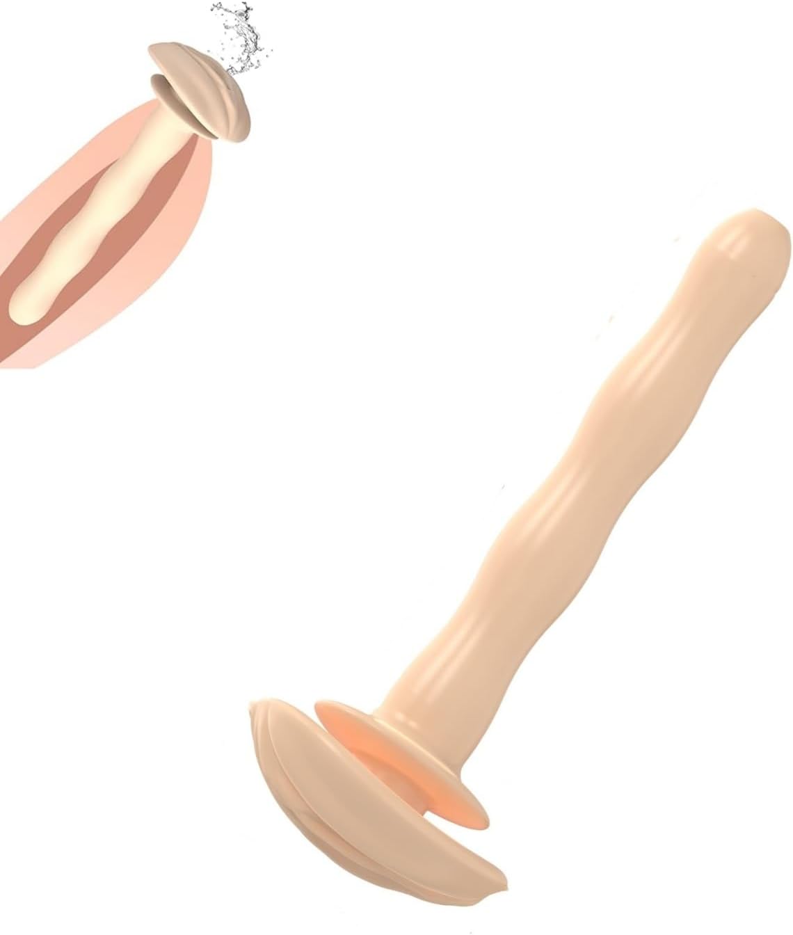 4 Colors, 2 Styles Men's Smooth Round Practice Rod, Unique Design, Lightweight and Portable-USRM55 (Skin Tone, Style 1)