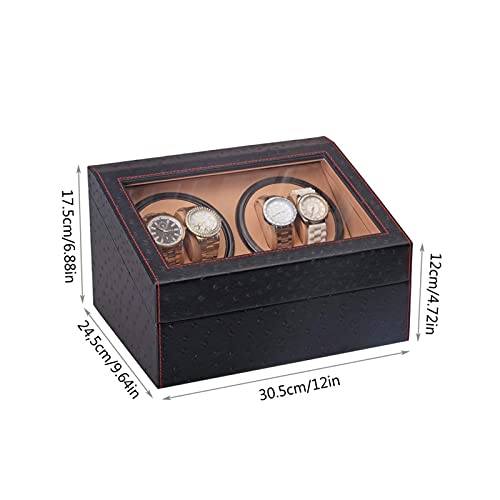 Watch Winder pour 4 montres et rangement de 6 boîtes noir