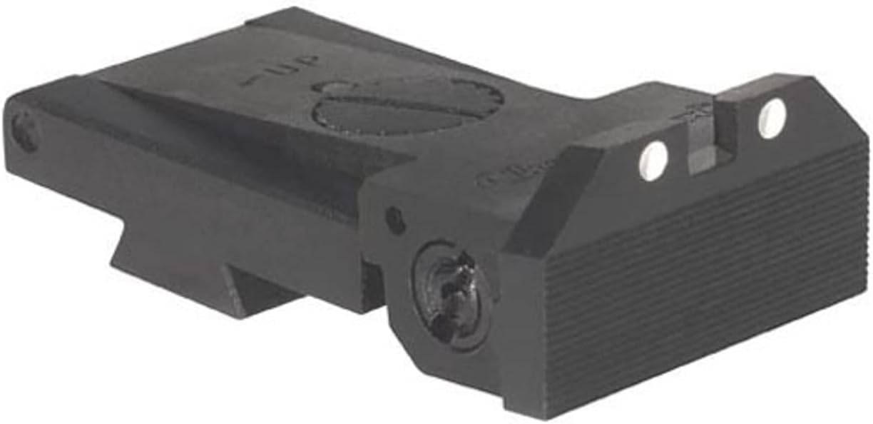 Kensight BoMar BMCS Arctic White Dot, Adjustable Target 1911 Rear Sight, Black, 960-006