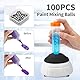 FOUR E’S SCIENTIFIC Mini Vortex Mixer Labor Vortex Schüttler Farbmischer mit Touch Funktion 3000RPM Vortex Mischen für Paint Shaker, Nagellack, Wimpern Gel, Tattoo Tinte,100 Stück Mischkugeln,Schwarz