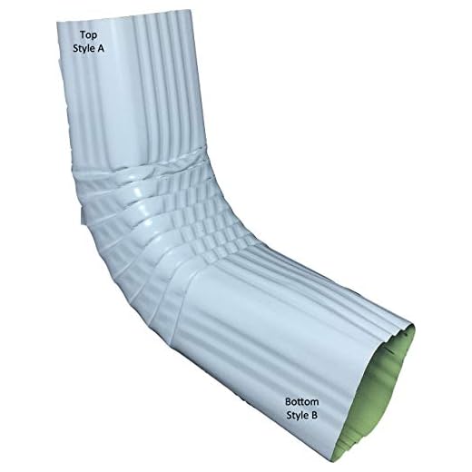 Transition Style A to Style B or Style B to Style A Downspout Elbow (2" x 3" Style A convert to Style B Elbow, White)