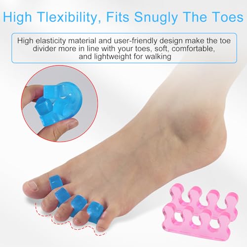 iLamvie 4-Teilige Zehentrenner Pediküre,Pediküre-Zehentrenner,Zehenspreizer Nagellack,Toe Separator,Wiederholbare Waschbare Zehennagelteiler, Zehentrenner Zum Auftragen Von Nagellack