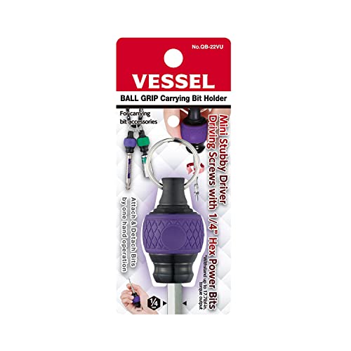 VESSEL Ball Grip Carrying Bit Holder (Purple) No.QB-22VU QB22VU - Image 2