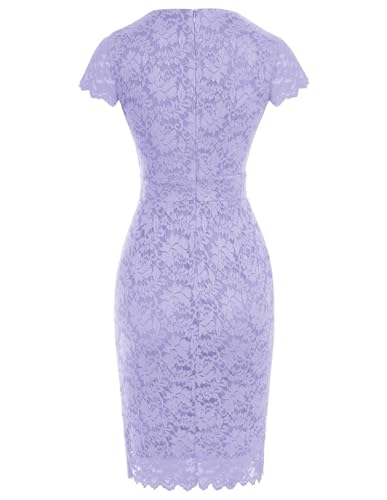 Image of GRACE KARIN Cocktail Dresses for Women Cap Sleeve Lace Dress | Business Casual, Semi Formal Pencil Dress for Wedding Guest, derby, party, banquet, Elegante, Spring Summer, bodycon dress