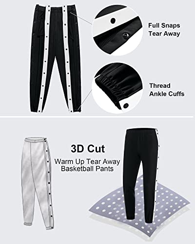 Chrisuno Women's Tear Away Warm Up Pants Track Pants Active Workout Sweatpants With Pockets Breakaway Pants Black S #TOP4