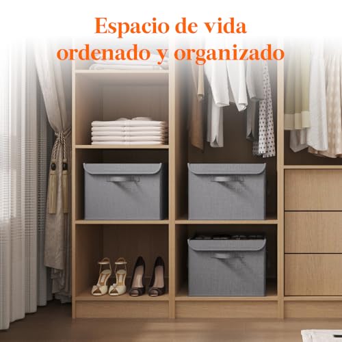 Miniatura 5 de Lifewit Organizador De Zapatos Para Armario, Divisores Ajustables Para Almacenamiento De Zapatos, Cajas De Almacenamiento Plegables Con Cubierta Transparente, Gris Claro, 1 Paquete Para 4-16 Pares