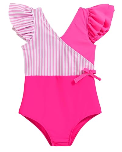 Image of Mioglrie Toddler Baby Swimsuit Girl Bathing Suit Girl 2T 3T 4T 5T 6T Girls One Piece Swimsuits Color Block Swimwear