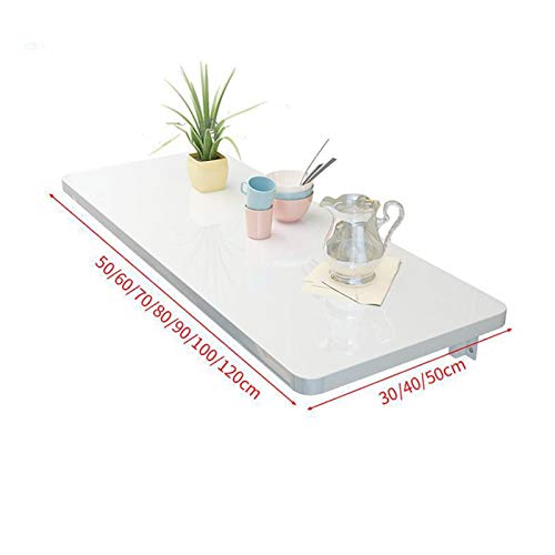 Wall-Mounted Drop-Leaf Table, White Solid Wood Mdf Floating Fold Laptop Computer Desk For Home Office Table Desk Workstation Computer Desk (Color : White, Size : 40X30Cm) #TOP3