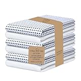 Urban Villa Christmas Dot Check Kitchen Towels Set of 6 20X30 Inches 100% Cotton Highly Absorbent Kitchen Towels Premium Quality Ultra Soft Mitered Corners Towels Grey/White
