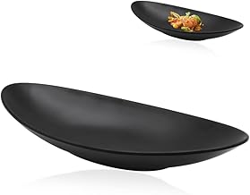 Resin Key Tray, Oval Jewellery Tray, Key Bowl Used for Storing Keys, Jewellery, Coins, Rings, Watches, Decorative Table, 25 x 13.5 x 3 cm (Black)