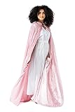 Little Adventures Deluxe Velvet Adult Cloak Cape with Lined Hood (Pale Pink) - Machine Washable Adult Cosplay Dress-Up Cloaks with No Glitter