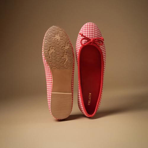 Image of Theater Swans Casual Ballet Flats for Women | Stylish Slip-on Ballerina with Bow Detail | Lightweight Comfortable Footwear with Cushioned Insole