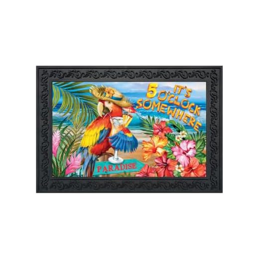 Briarwood Lane 5 O'Clock Paradise Summer Doormat Drinks Nautical Indoor Outdoor 30" x 18"
