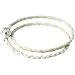 Pandora Women's 13.8in Bracelet White Braided Leather Jewelry 590745CIW-D1