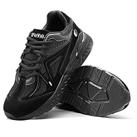 FitVille Womens Extra Wide Fit Trainers Ladies Walking Running Shoes Comfortable Jogging Sneakers for Plantar Fasciitis Flat Feet Jet Black