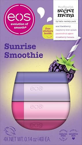 eos Flavor Lab Secret Menu Lip Balm Gift Set- Variety Set, 0.14 oz, 4-Pack