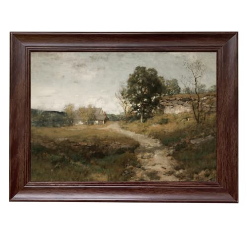 Bluetit Vintage Landscape Framed Wall Art Print Country Landscape Framed Art Rustic Farmhouse Bathroom Poster Wall Art For Living Room 8X12 #TOP4