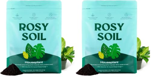 Image of Rosy Soil Houseplant Potting Soil, Organic Indoor Potting Mix, 8 Quarts (Pack of 2)