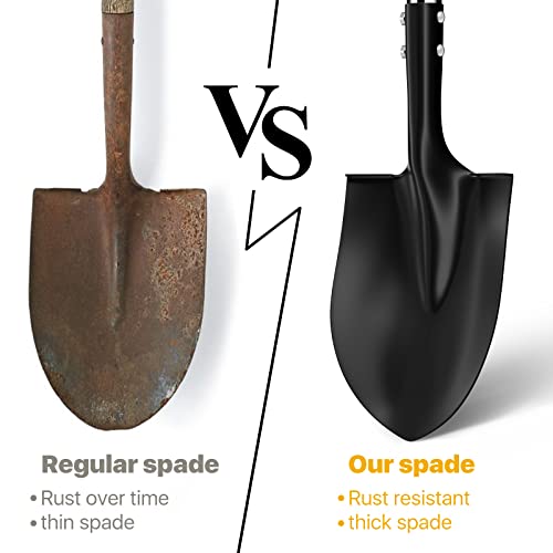 Gardening Shovels For Digging, 31 Inch Small Shovel With D-Handle, Spade Shovels For Camping, Edging, Heavy Duty Metal Compact Shovels, Mini Shove Steel, Black #TOP3