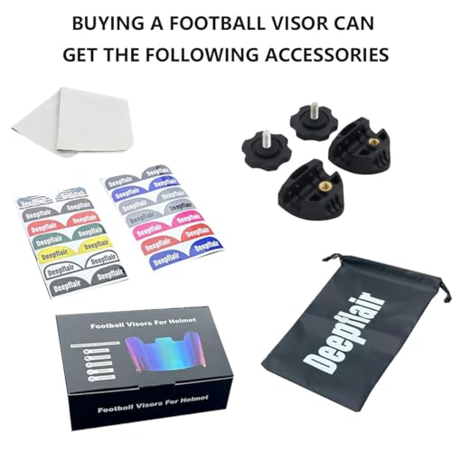 Deepflair Football Visor Tinted Clear Eye Shield Visor with Football Visor Clips for Helmet Football Protection Gear(Ice Blue)