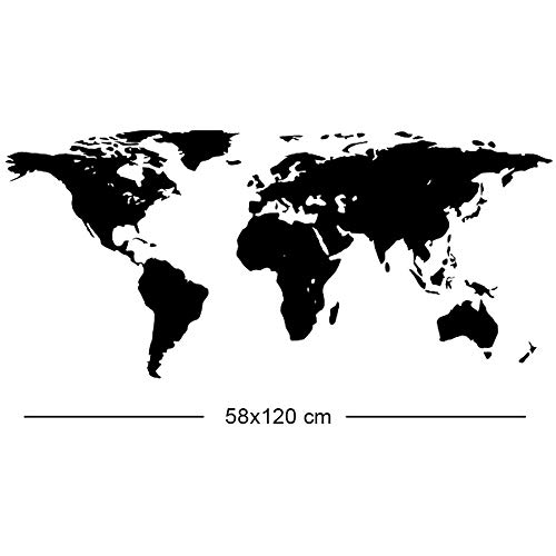 Adesivo Decorativo para Parede Mapa Mundi 1,20 x 0,58m