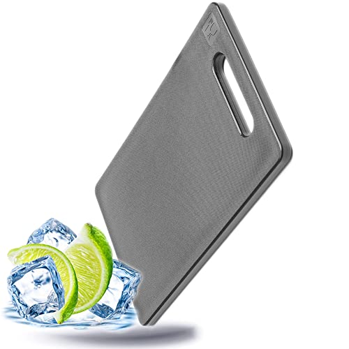 Kerafactum Tabla de cortar, tabla de cóctel, Barbrett con asa, tabla de cortar, tabla de cortar, diapasón para cortar, cocina, trinchar, negro, 25 x 15 x 1 cm, plástico sin BPA