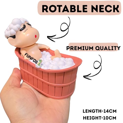 Image of FUNFOB Shinchan Action Figure | Shin chan Figurine Cartoon Figures Toys for Boys & Girls PVC Multicolour | Shin-chan Bath -Tub