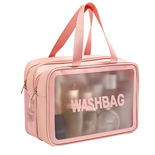 Himdenk Bolsa de higiene pessoal de viagem, bolsa de maquiagem transparente, bolsas de cosméticos, b