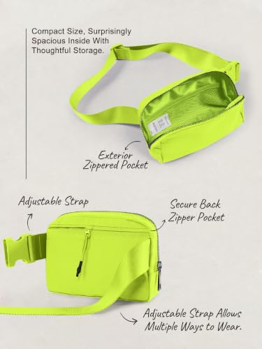 Image of ODODOS Unisex Mini Belt Bag with Adjustable Strap Small Fanny Pack for Workout Running Traveling Hiking, Neon