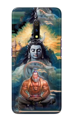 Image of PRINTFIDAA Printed Hard Back Cover Case for Realme X | Oppo K3 Back Cover (Lord Shiva and Hanuma) -112