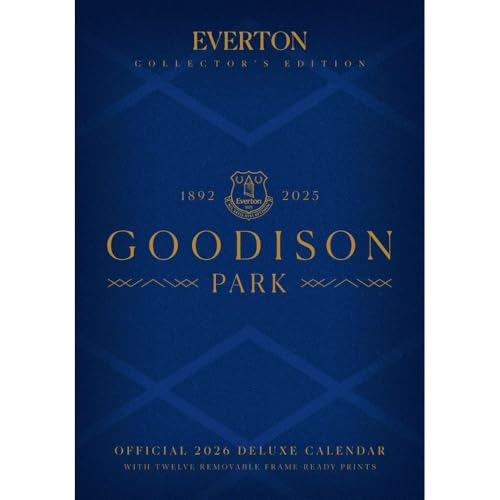 2026 CALENDAR EVERTON FC MONTH TO VIEW A3 DELUXE WALL CALENDAR OFFICIAL PRODUCT