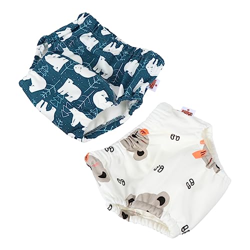Toddmomy Soft Leg Frame Elastic Closure Baby Diaper Cover Washable Training Pants for Baby Boy Random Style Multi