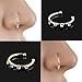 Cutedoumiao Gold Silver Thin Four Diamond Clear Crystals Nose Ring Stud Hoop-Sparkly Crystal Nose Ring (Gold)