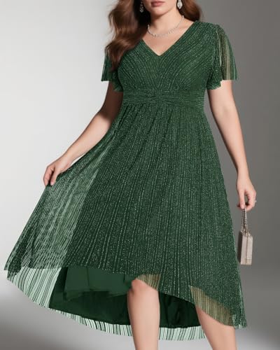 Women Plus Size Cocktail Dress - Wedding Guest Semi Formal Holiday Party Fall High Low Dresses2