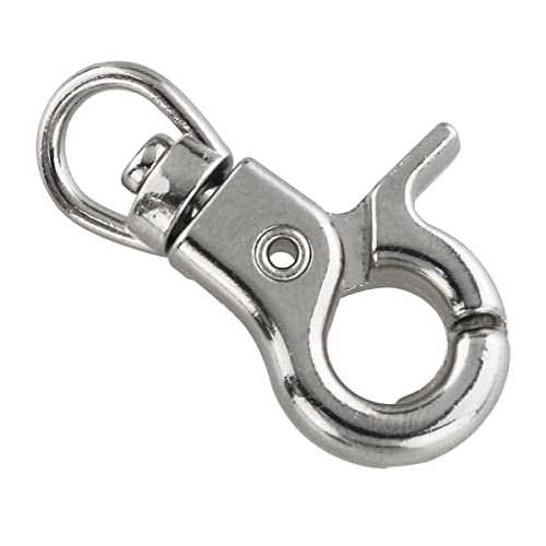 Image of Snap Hook DGHAOP 4pcs Zinc Alloy 30mm Key Chain Snap Hook Door Lock Pets Cage Hook Belt Clip for Any Suitable Cage, Dog Traction Rope, Silver Tone