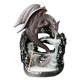 Quemador de incienso de cerámica con forma de dragón – Incienso en cascada de reflujo, decoración aromática en cascada de montaña | Figura de dragón para casa, oficina, esquina Zen, spa y sala de