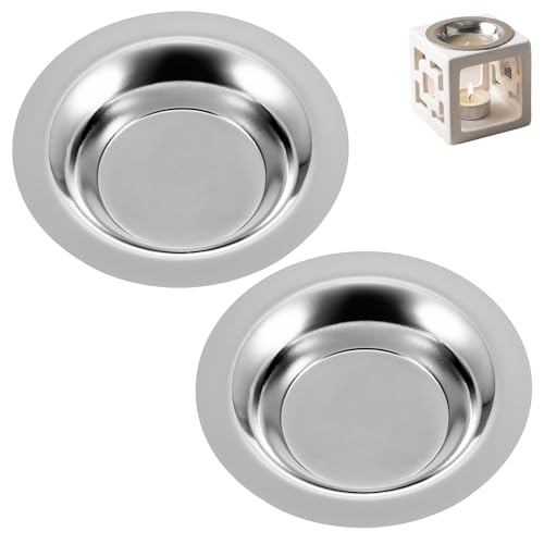 Fibraze 2 Pcs Bottom Plate Candle Warmer Wax Warmer Replacement Dish 3.42in Round Candle Warmers Plate Glass Heating & Melting Plates for Lamp Wax Melting Heating Warmers
