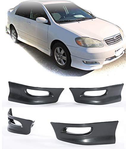 Brand Eax Compatible With Toyota Corolla 05 06 07 08 Replacement For S Style Front L R Lower Body Kit Lip Spoiler Pp Black 05 06 07 08 Amazon In Car Motorbike
