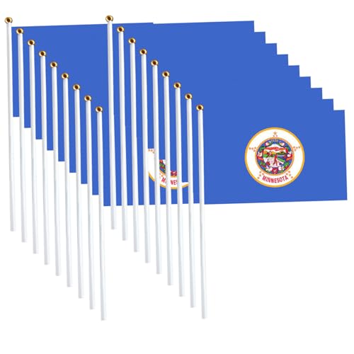 Minnesota State Flag 50pcs Handheld Minnesota Flag Mini Decorative MN State Polyester MN para Parade Party