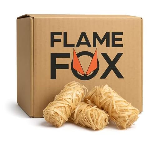 Flame Fox Anzündwolle XXL 10kg aus Öko-Holzwolle & Wachs I Kaminanzünder & Grillanzünder für Kamin, Ofen & Feuerschale I Natürlich, zuverlässig, Lange Brenndauer - 3kg, 5kg oder 10kg Karton