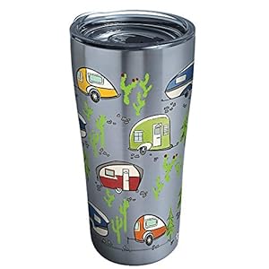 Tervis Retro Camping Triple Walled Insulated Tumbler Travel Cup Keeps Drinks Cold & Hot, 20oz Legacy, Stainless Steel
